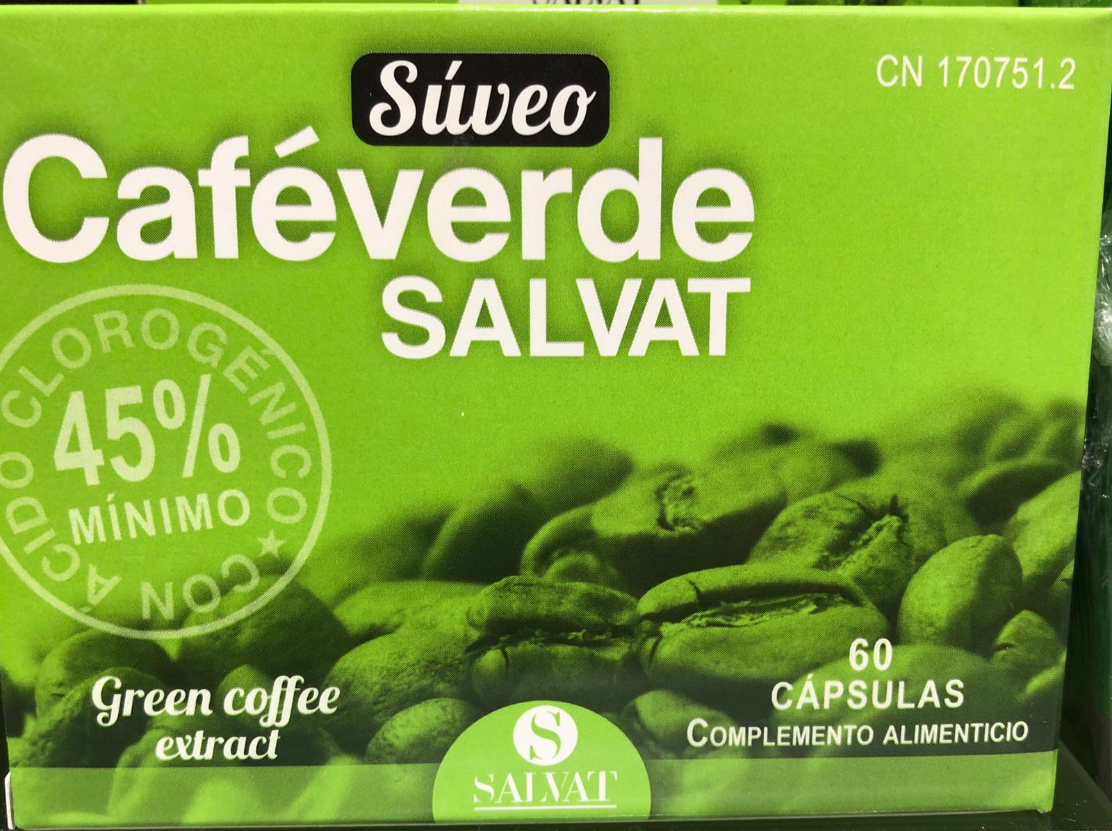 Súveo Café verde Salvat con ácido clorogénico complemento para perder peso y eliminar grasa. Gracias al extracto de café verde rico en ácido clorogénico