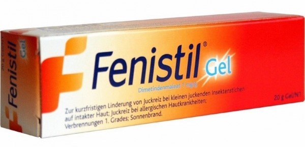 Fenistil Gel es un tratamiento antihistamínico tópico que tiene un efecto 4 en 1, ayuda a detener el picor, alivia rápidamente, calma la irritación y refresca la piel.