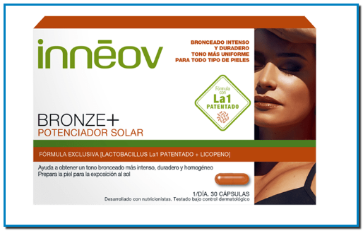 Comprar Innéov Bronze+ en Gran Farmacia Andorra Online potenciador solar para todo tipo de pieles Innéov con su fórmula Bronze+ aporta a tu cuerpo los activos necesarios para proporcionar un bronceado sublime: más rápido, intenso y duradero.