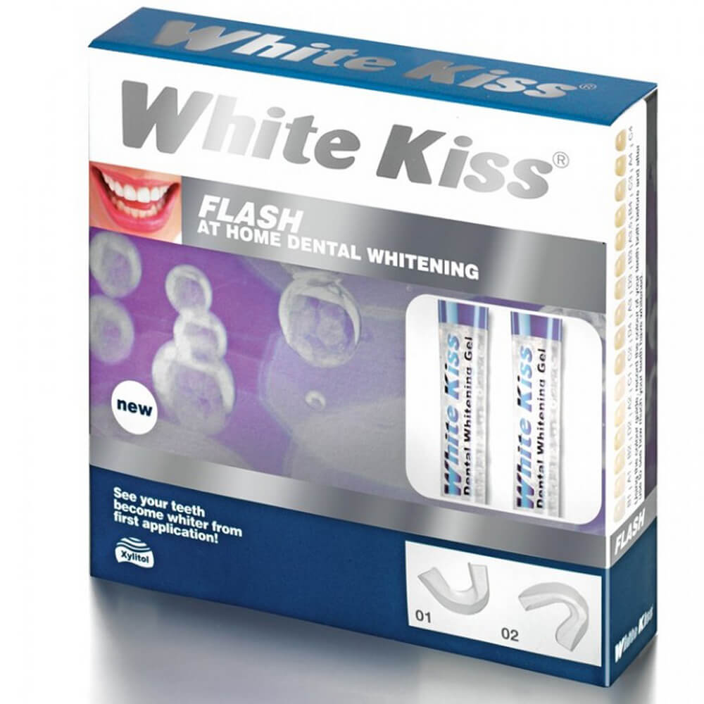 Comprar White Kiss Flash en Gran Farmacia Andorra es un tratamiento dental blanqueador a base de xilitol peróxido de urea y carbómero.