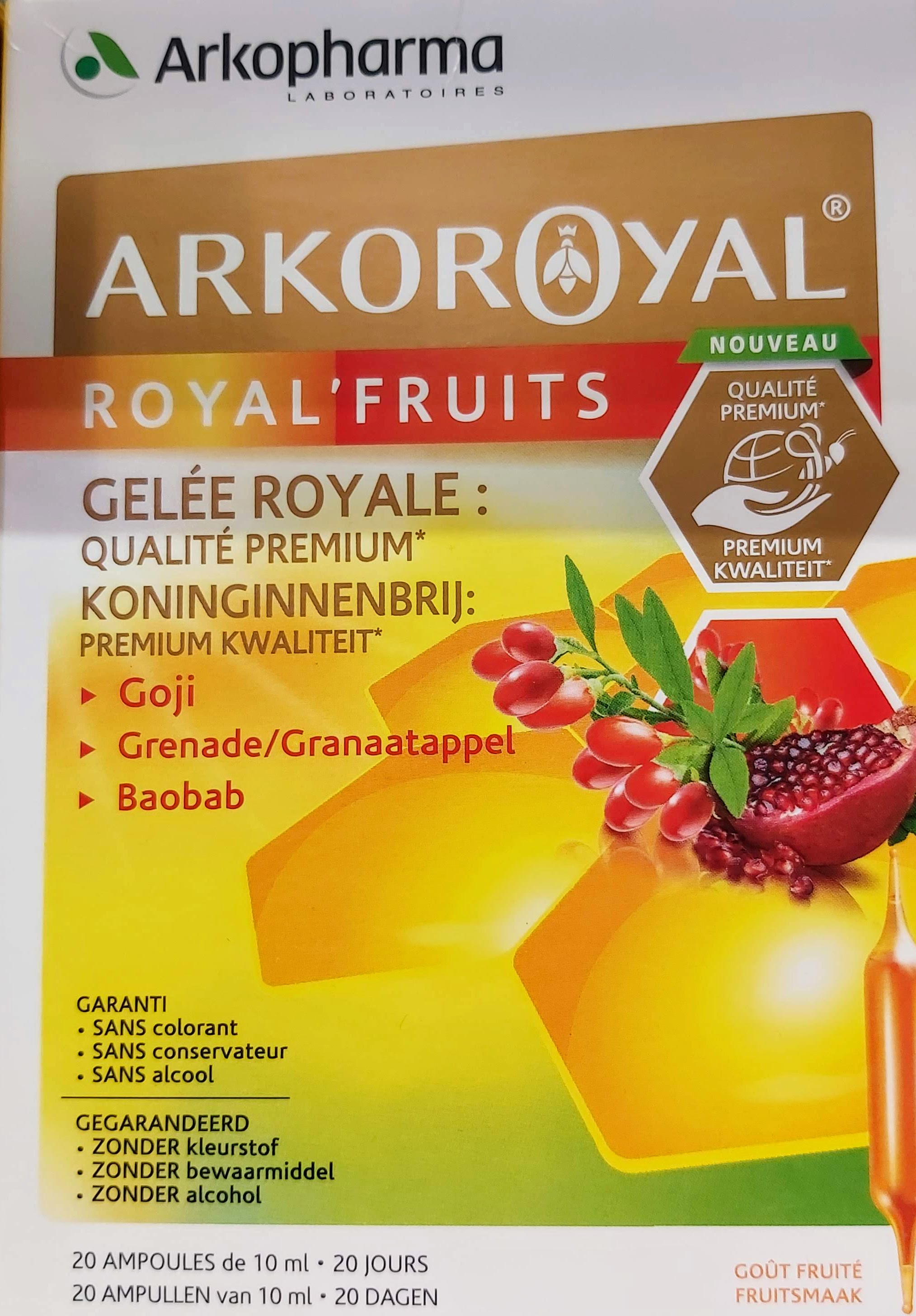Comprar Arkoreal® Royal Fruits en Gran Farmacia Andorra jalea real de primera calidad con efecto reconstituyente Bayas de goji granada y baobab