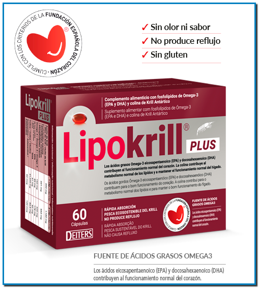 COMPRAR LIPOKRILL PLUS OMEGA-3 EPA Y DHA en Gran Farmacia Andorra Online protege el corazón y reduce el riesgo de enfermedad cardiovascular