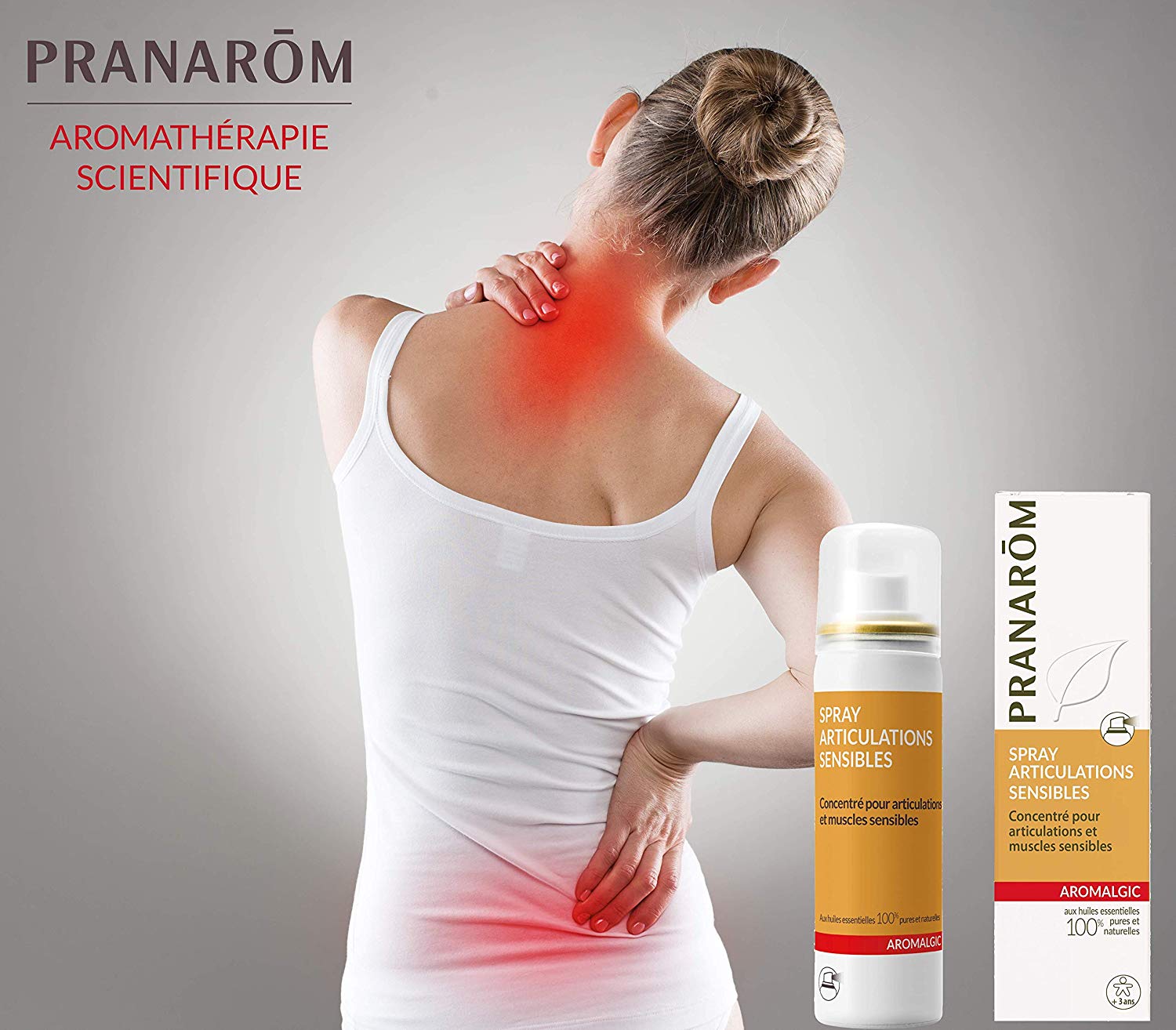 Spray Pranarom articulaciones sensibles para articulaciones y músculos sensibles AROMALGIC SPRAY es una solución de aceites esenciales que debe vaporizarse