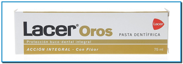 La pasta de dientes Lacer Oros está formulada con la intención de ser un tratamiento para prevenir caries y problemas de las encías, además contiene fluor en 2.500ppm y un bajo índice de abrasividad para cuidar el esmalte.