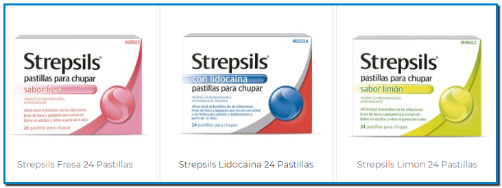 Strepsils pastillas para la garganta que combaten los problemas de irritación, inflamación y rojez que se producen en la zona de la garganta o boca