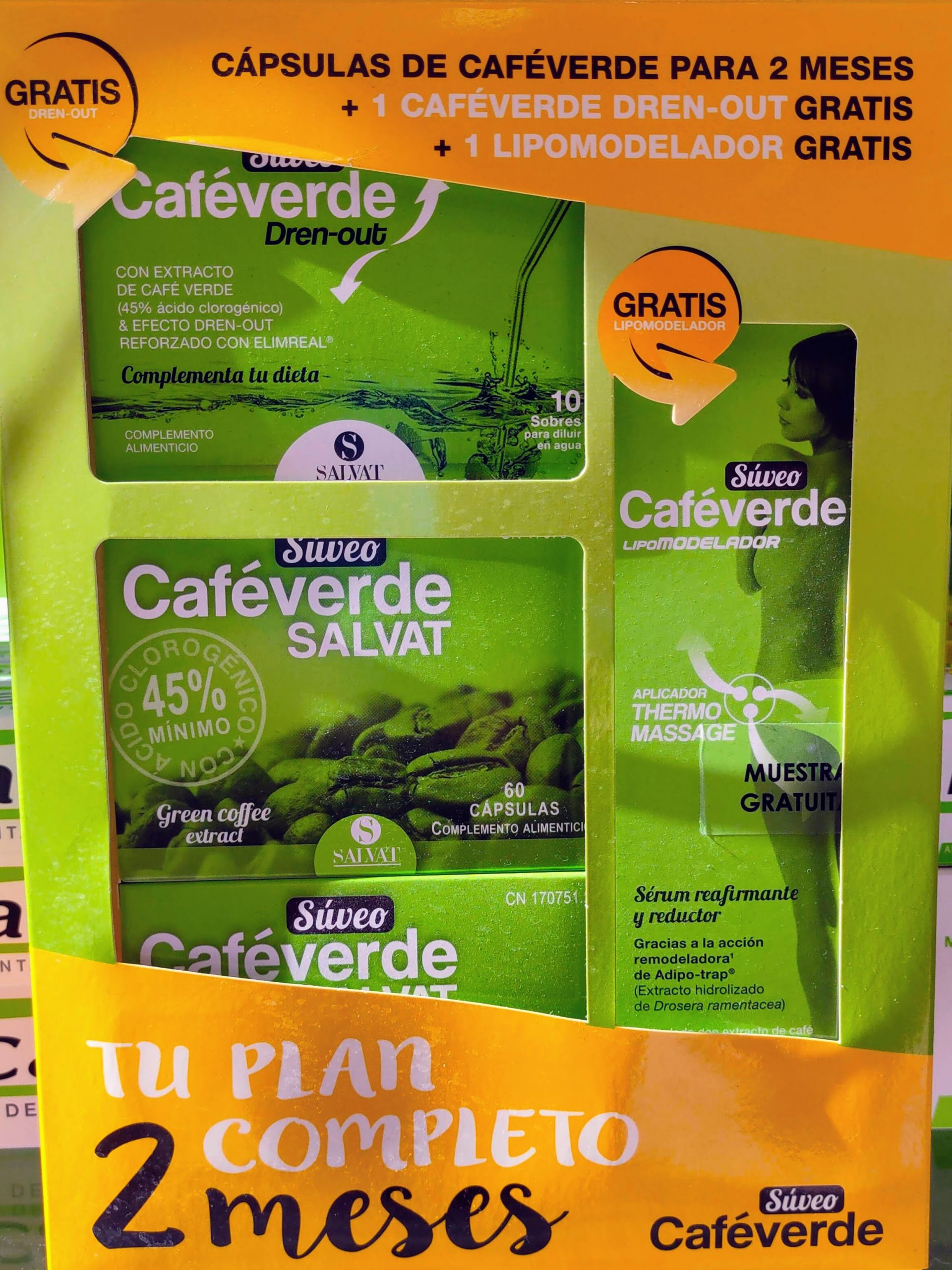 COMPRAR SUVEO CAFÉ VERDE SALVAT Extracto de semilla de café verde (Coffea arabica), con una concentración mínima del 45% de ácido clorogénico
