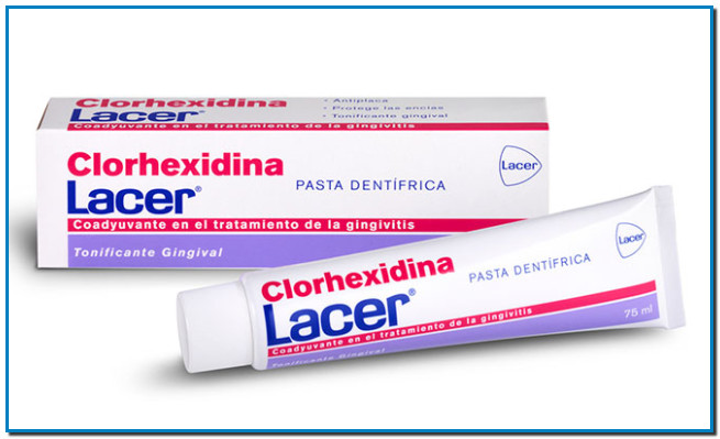 Clorhexidina Lacer pasta dentífrica Coadyuvante en el tratamiento de gingivitis y periodontitis