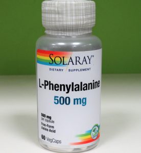Solaray L-Fenilalanina 500 Mg 60 Cápsulas. Complemento alimenticio a base de aminoácidos. Este en particular es para favorecer el estado de alerta, memoria y coordinación muscular.