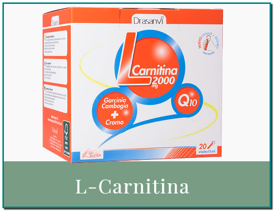 L-CARNITINA DE DRASANVI Contribuye el metabolismo de los macronutrientes. L-Carnitina es un complemento que incorpora 2000 mg de L-Carnitina por vial, además de Coenzima Q10 y Garcinia Cambogia