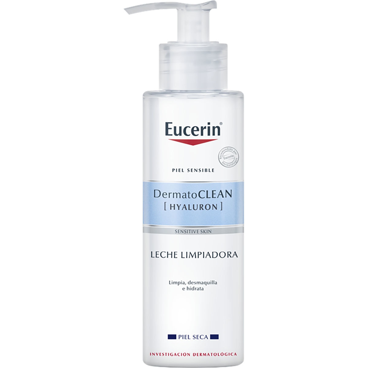 EUCERIN Dermatoclean emulsión limpiadora suave que elimina el maquillaje dosificador 200 ml para pieles secas incluidas las sensibles