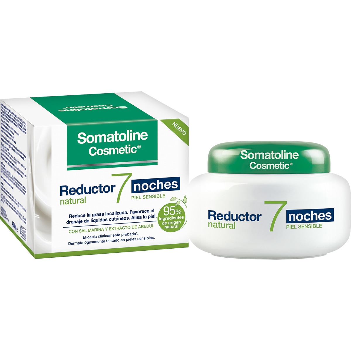 SOMATOLINE COSMETIC Reductor 7 noches Natural para piel sensible 400 ml con sal marina y extracto de abedul