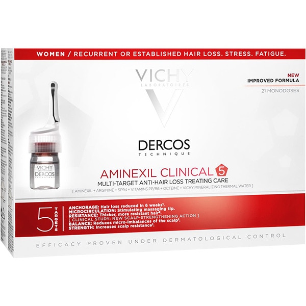 Las monodosis Dercos Aminexil Clinical 5 hombre de Vichy ayuda a prevenir la caída excesiva del cabello. Enriquecido con Aminexil y 5 ingredientes activos que favorecen la renovación del cabello, aumentan la resistencia del cuero cabelludo y fortalecen el pelo desde la raíz hasta las puntas.
