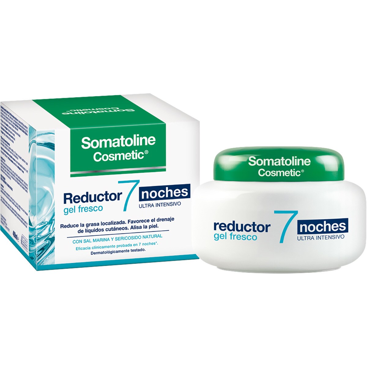 SOMATOLINE COSMETIC Tratamiento Reductor Gel Fresco 7 noches Ultra Intensivo tarro 400 ml lipolitico, drenante y anti-acumulación fragancia marina