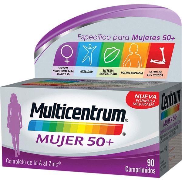 MULTICENTRUM Mujer multivitamínico completo Mujer 50+ caja 90 comprimidos