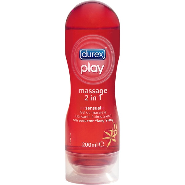 DUREX Play Massage Sensual 2 in 1 gel de masaje & lubricante íntimo 2 en 1 envase 200 ml con seductor Ylang Ylang