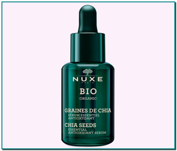 Bío Sérum Esencial Antioxidante de Nuxe, que protege la piel de las agresiones externas para retrasar la aparición de los signos del paso del tiempo y reducir los ya existentes