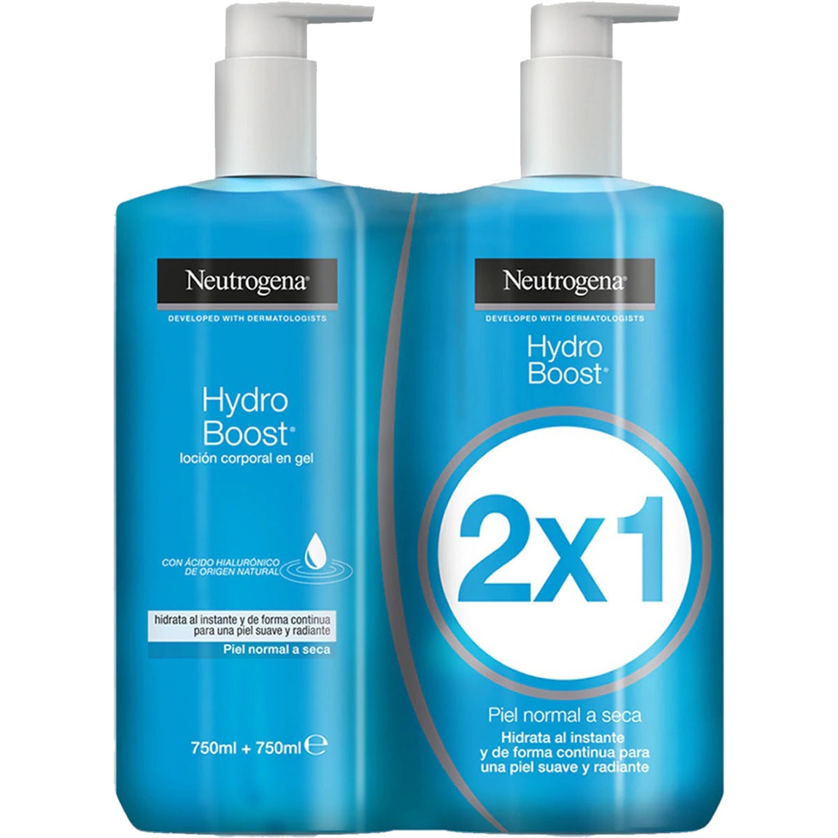 NEUTROGENA Hydro Boost loción corporal hidratante en gel para piel normal dosificador 750+750 ml