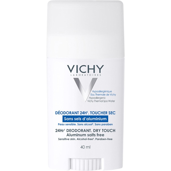 VICHY Desodorante 24 h sin sales de aluminio para piel sensible y reactiva stick 40 ml transpiración normal
