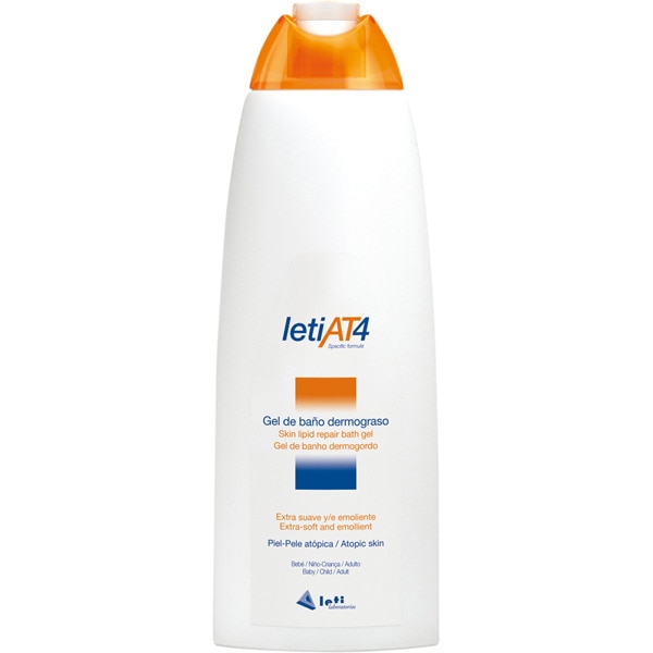 Leti AT4 Gel de Baño Dermograso es el tratamiento ideal para la higiene diaria de las personas que sufren piel atópica