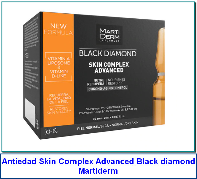 MARTIDERM 30 Ampollas Antiedad Skin Complex Advanced Black diamond Martiderm