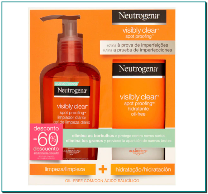 NEUTROGENA Pack Cuidado facial Visibly Clear Limpiadora Spot proofing + Crema Hidratante Neutrogena