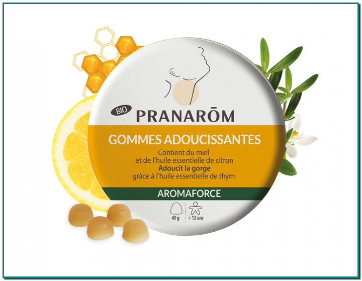 PRANAROM Aromaforce Gominolas calmantes Contiene aceite esencial de limón Suaviza la garganta gracias al aceite esencial de tomillo