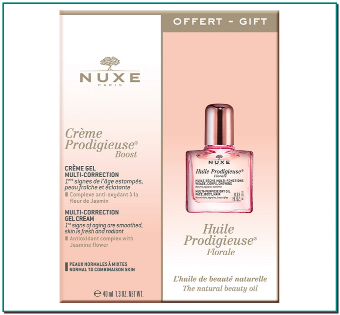 CREMA GEL MULTI CORRECCIÓN 40ML + ACEITE PRODIGIEUSE 10ML GRATIS NUXE