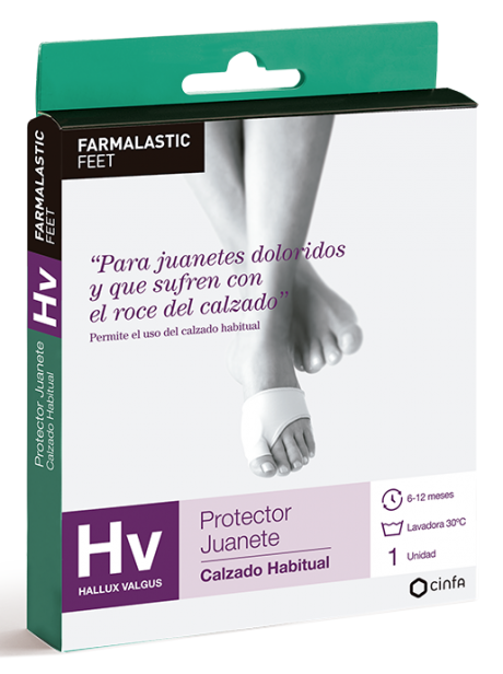 BPROTECTOR HALLUX VALGUS (JUANETE) FARMALASTIC CINFA Para Juanetes doloridos y que sufren con el roce del calzado