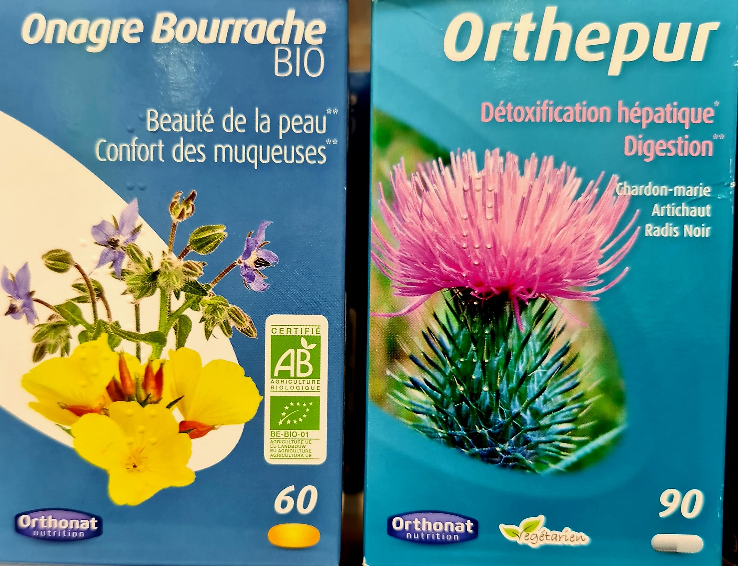 Onagra Borraja «BIO» ORTHONAT  – Aceite de Onagra «BIO» 1ª prensada en  frío (600 mg) aportando  54 mg de Ácido Gamma Linolénico