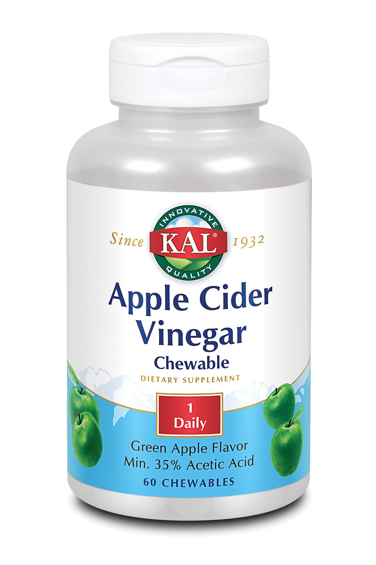 Kal Apple Cider Vinegar Manzana verde - 500 mg - 60 Chews de Kal