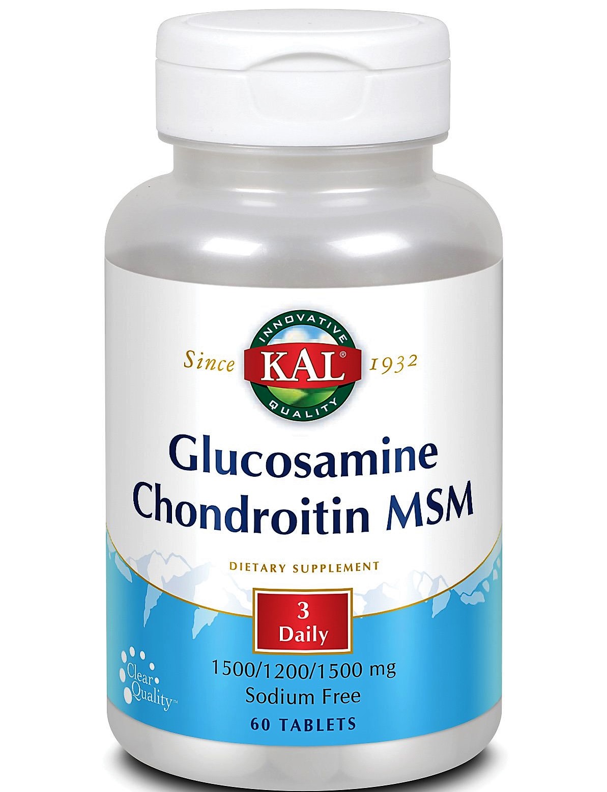 KAL Glucosamine Chondroitin MSM Tablet Una potente y avanzada fórmula combinada para las articulaciones que ayuda a mantener la salud de las articulaciones, el cartílago y el colágeno.