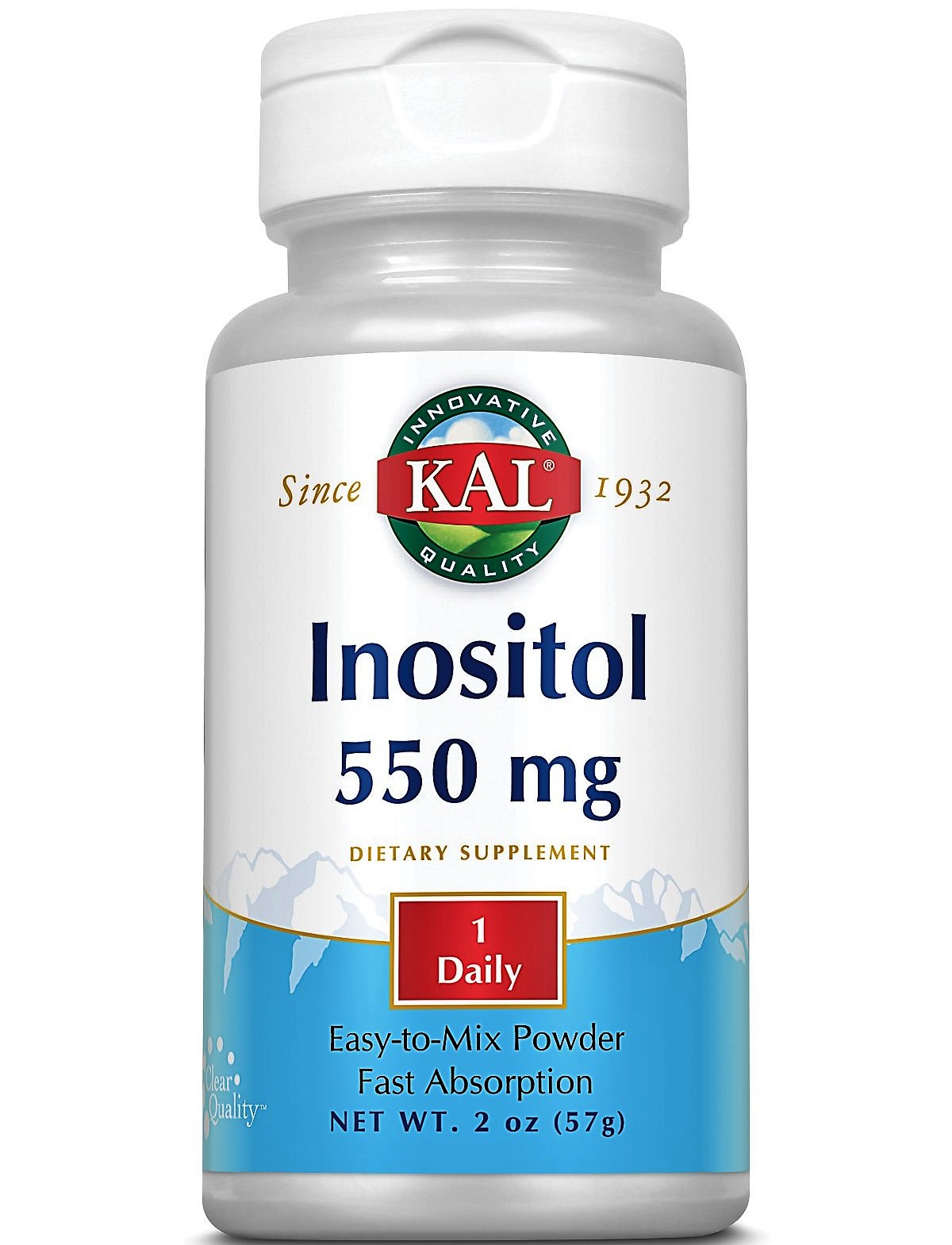 Polvo de inositol KAL. Un compuesto que se encuentra naturalmente en el cuerpo, el inositol puede ayudar a respaldar la función cerebral y nerviosa, la salud cardiovascular y más.
