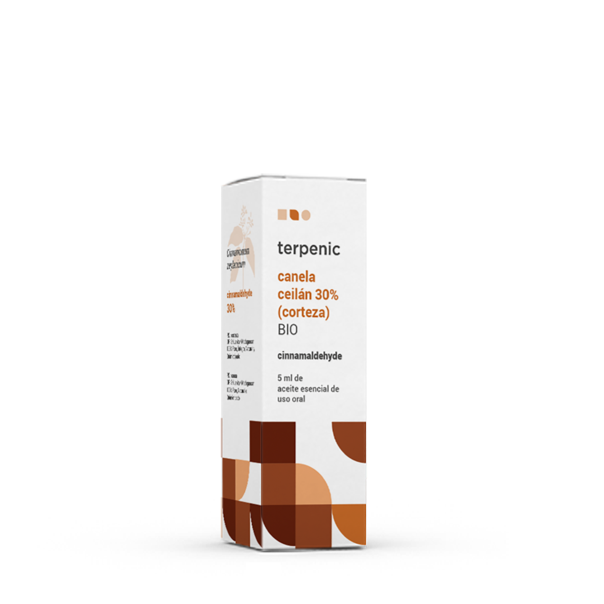 TERPENIC aceite esencial canela Ceilán 30 % (corteza) BIO Cinnamomum zeylanicum Aceite esencial BÍO de uso oral, 100 % puro, íntegro, natural y quimiotipo.