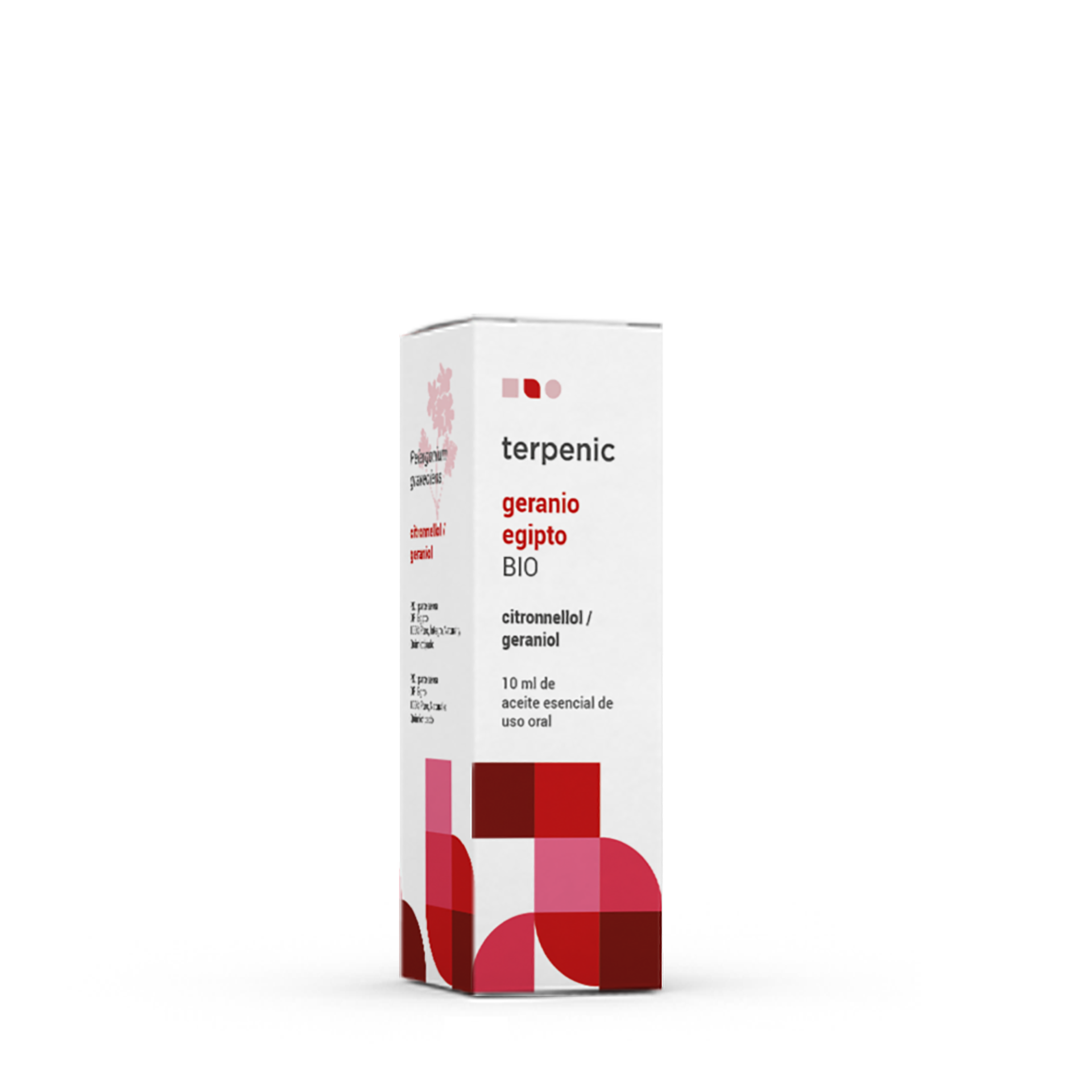 TERPENIC LABS aceite esencial geranio Egipto BIO Pelargonium graveolens. Aceite esencial BIO de uso oral, 100 % puro, íntegro, natural y quimiotipo.