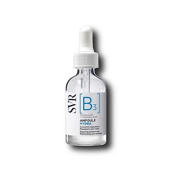 SVR LABORATOIRE DERMATOLOGIQUE [B3] Ampoule Hydra. Concentrado reparador Relleno, antiarrugas 5 % de vitamina B3 y un trío de ácidos hialurónicos para rellenar la piel después de 7 días.