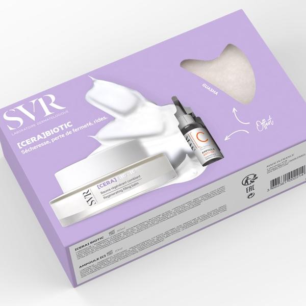 SVR Christmas Set [Cera]Biotic, con Mini Ampoule C y Gua Sha jade blanco DE REGALO Acción regeneradora, reafirmante e iluminadora.