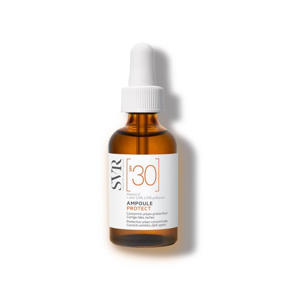 SVR [SPF30] Ampoule Protect Concentrado anti-polución, anti-UV Corrección de arrugas y manchas 30 ml - Tu nueva protección diaria contra las agresiones medioambientales (UV, contaminación) además de corregir los signos de la edad.