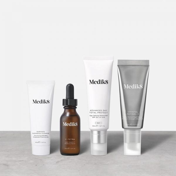 MEDIK8 THE CSA KIT RETINAL EDITION Surface Radiance Cleanse C-Tetra Advanced Day Total Protect Crystal Retinal 3