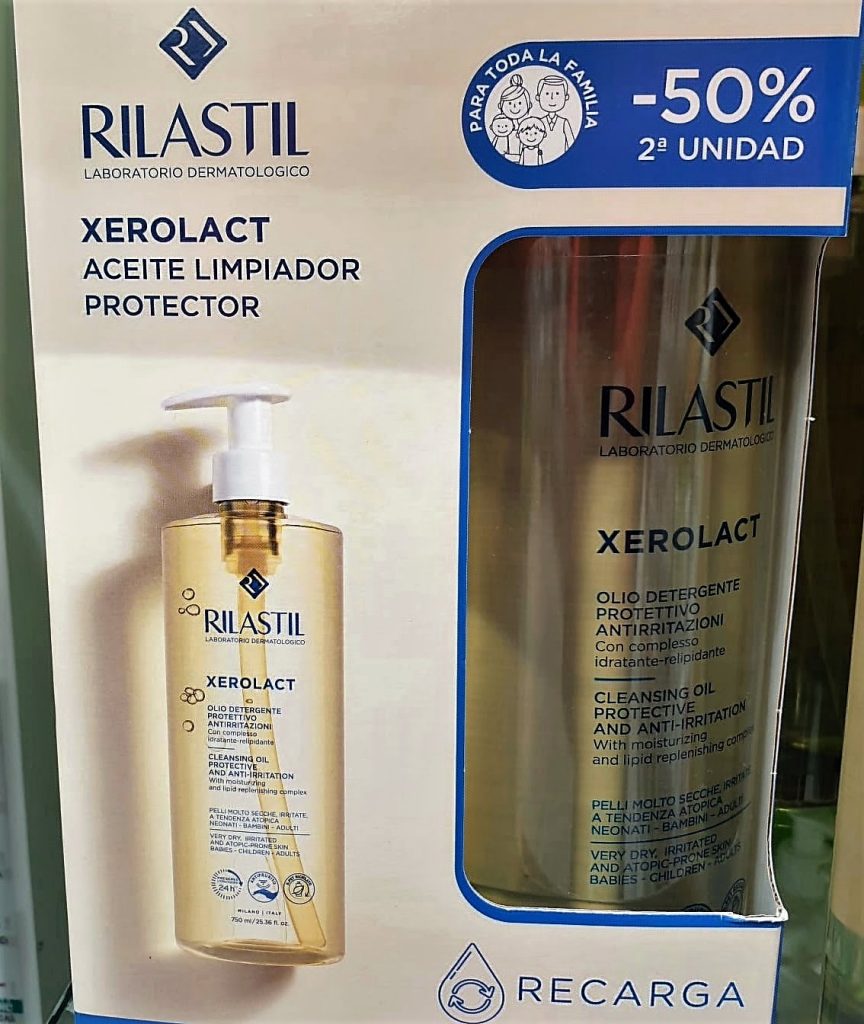 RILASTIL XEROLACT Línea de productos específica para piel seca, muy seca y con tendencia atópica. El síntoma común de estas pieles es el prurito y este genera un círculo vicioso.
