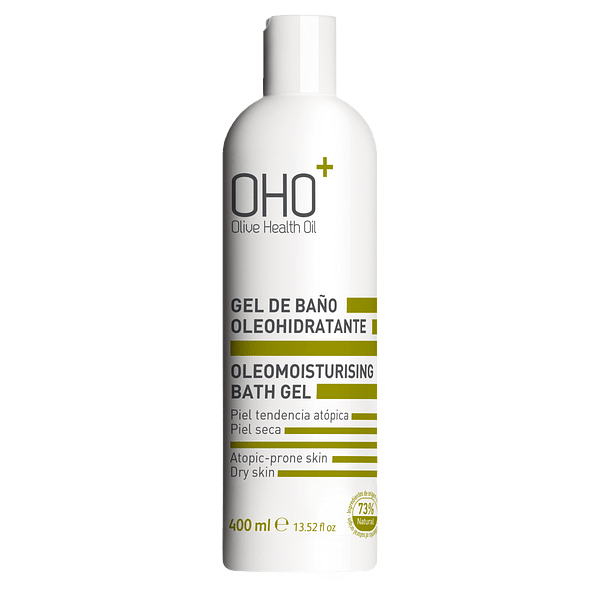 OHO Gel de Baño Oleo Hidratante. Gel de baño formulado con Aceite de Oliva OHO para la higiene de la piel seca y muy seca, con tendencia atópica, descamada o desnutrida