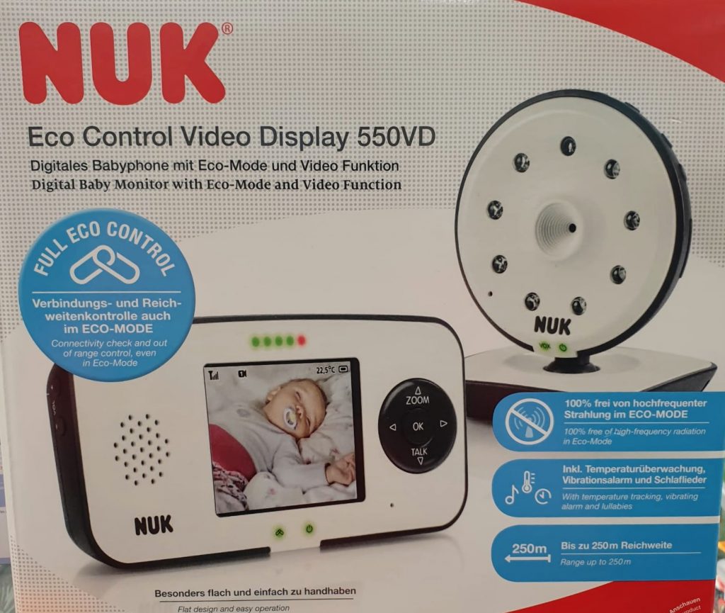 NUK Eco Control Video Display 550VD Babyphone Vigila bebés con cámara digital con tecnología FHSS.