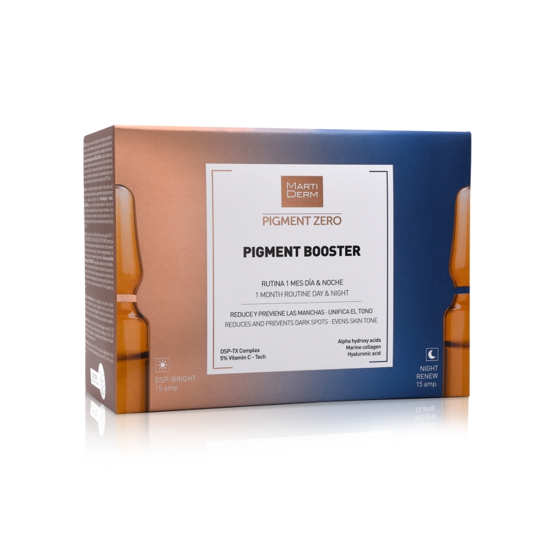 MARTIDERM Pigment Booster es la novedosa rutina avanzada de 1 mes para reducir y prevenir las manchas