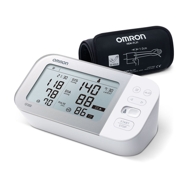 OMRON X7 Smart HEM-7361T-ESL Monitor de presión arterial Un tensiómetro con Bluetooth clínicamente validado que detecta la posibilidad de fibrilación auricular (Afib en inglés). Fabricado por OMRON, la marca recomendada por los cardiólogos europeos