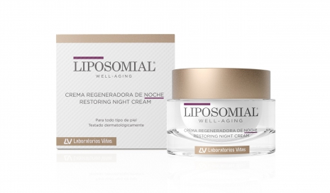 Liposomial Well-Aging Crema Regeneradora de Noche. Crema nutritiva que hidrata y activa la renovación nocturna de las células de la piel para una disminución visible de las arrugas.