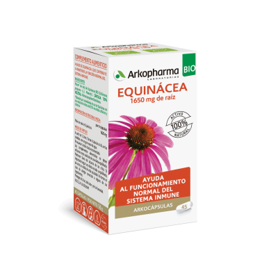 Arkocápsulas® Equinácea es un complemento alimenticio especialmente diseñado para las personas que desean reforzar las defensas de su organismo. Gracias a su experiencia y conocimientos únicos, Arkopharma restituye el 100 % de los principios activos de la Equinácea, que actúan de forma sinérgica, respetando al máximo tu organismo.