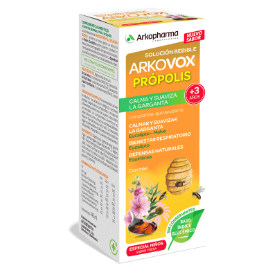 Arkovox® Jarabe Própolis 140 ml Sabor Fresa. APARATO RESPIRATORIO - GARGANTA - NARIZ. Calma y suaviza la garganta con Arkovox® jarabe própolis ¡NUEVO SABOR A FRESA! Para toda la familia, a partir de 3 años