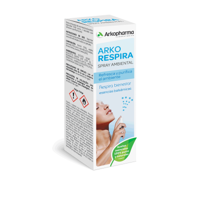 Arkorespira® Spray Ambiental Purificante BIO, ultra concentrado en activos. Combina 2 compuestos naturales altamente concentrados y 8 aceites esenciales BIO biotipados.