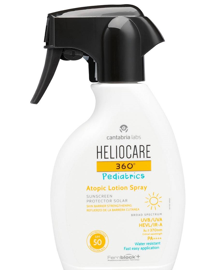 HELIOCARE 360º Pediatrics Atopic Lotion Spray SPF 50 Loción fotoprotectora para pieles atópicas.