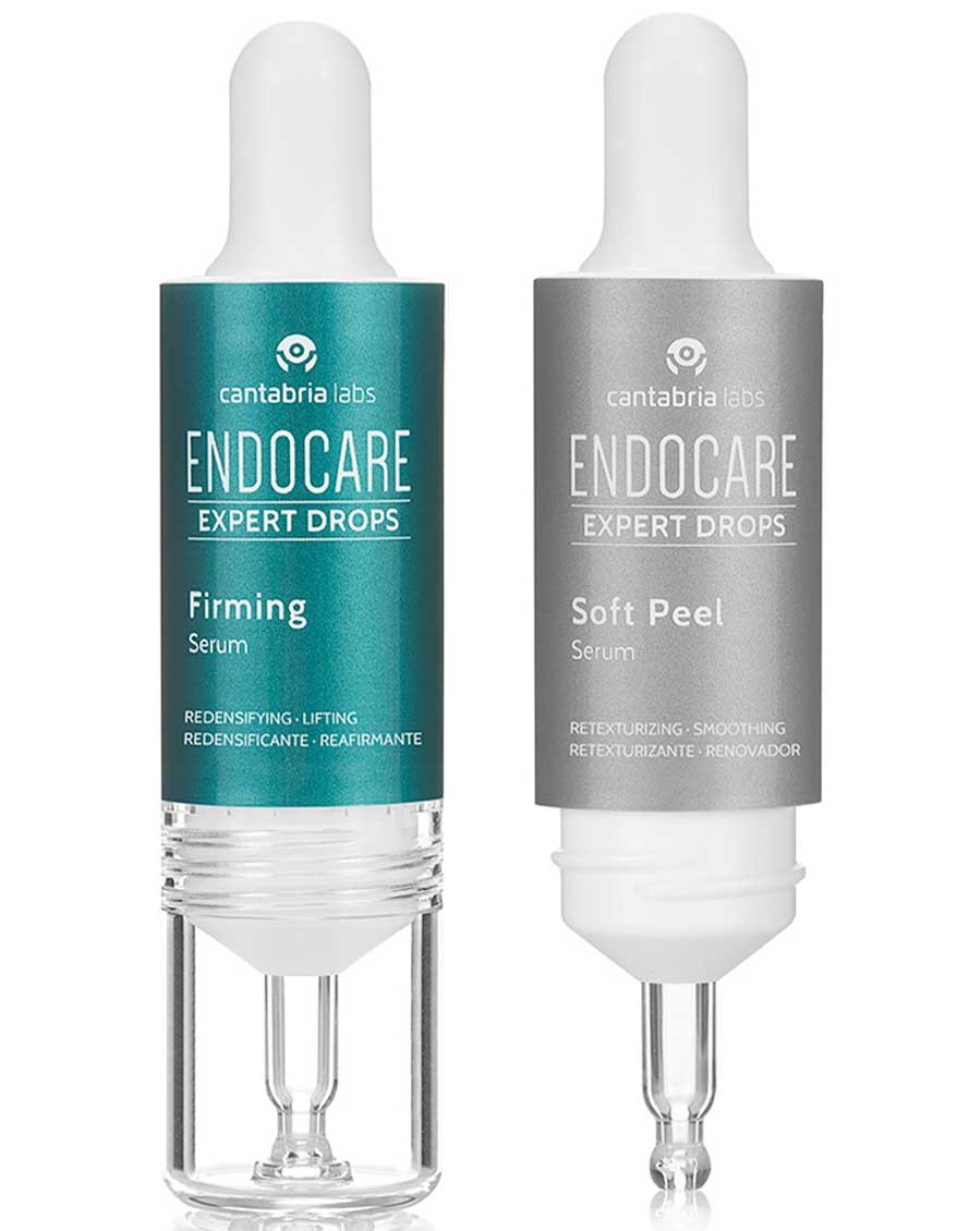 ENDOCARE EXPERT DROPS Firming Protocol Redensificante, reafirmante. Retexturizante, renovador. Protocolo día y noche de uso diario con textura serum y una combinación de ingredientes activos y tecnologías patentadas de Cantabria Labs para una piel más firme y lisa