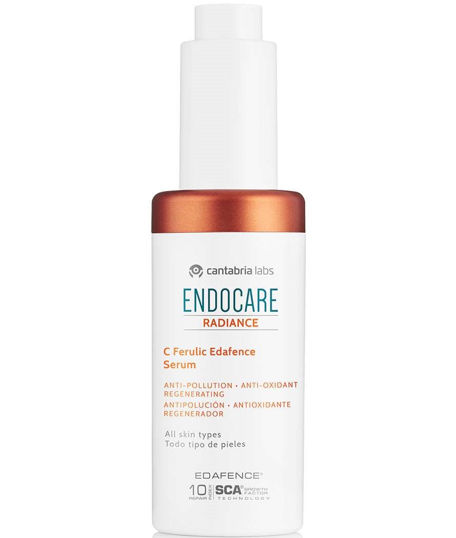 ENDOCARE RADIANCE C Ferulic Edafence® Serum Antipolución, antioxidante. Sérum de rápida absorción sin residuo graso y acabado aterciopelado que protege la piel de los daños causados por los factores de estrés ambiental